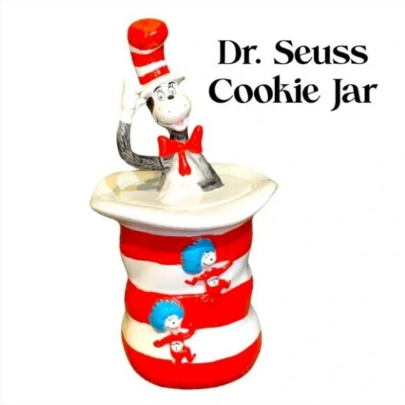 2001 Vandor Cat in the Hat Cookie Jar Thing 1 & Thing 2 Vintage Limited-Edition - Picture 11 of 11